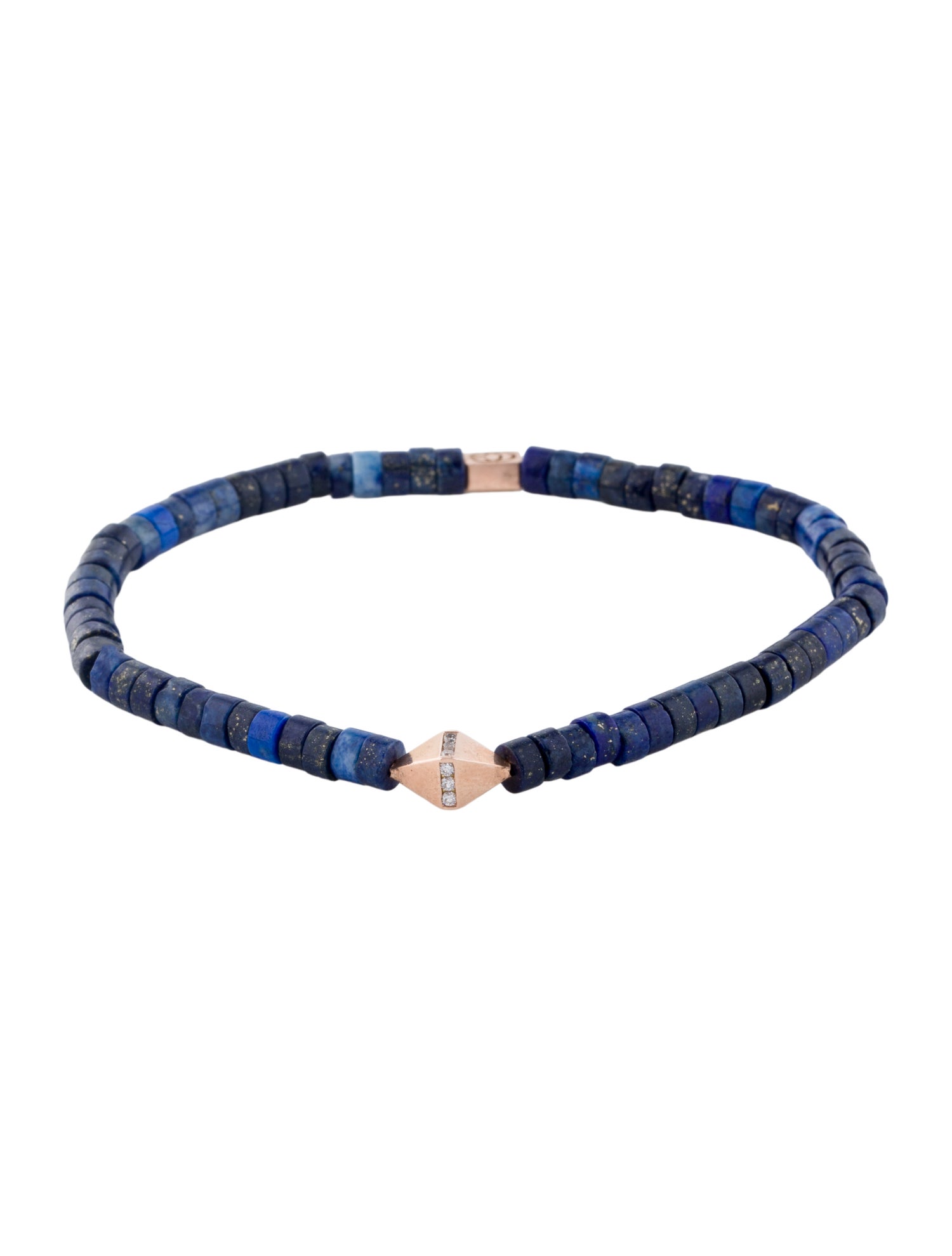 C. Grassi 14K Lapis Lazuli & Diamond Bead Bracelet