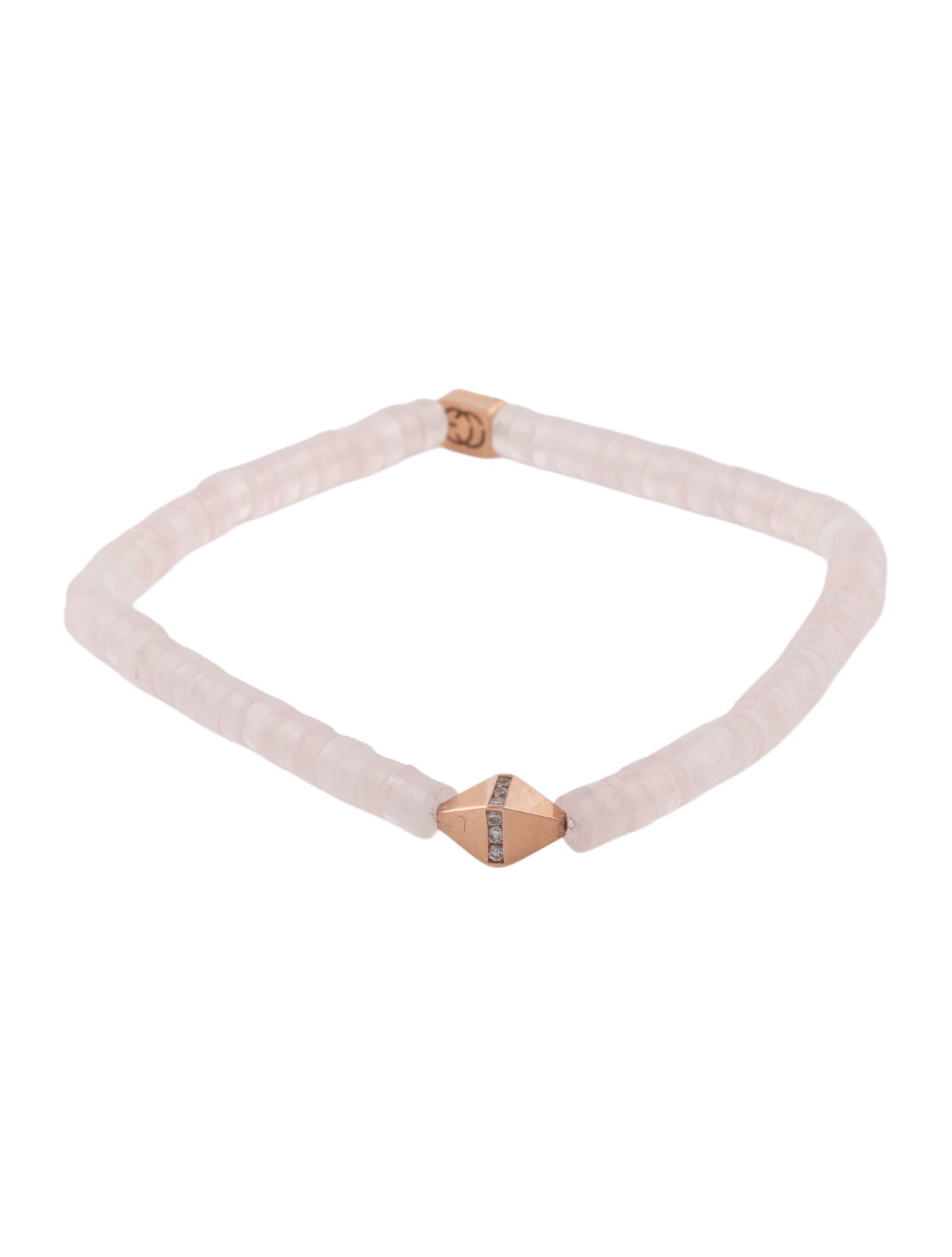 C. Grassi 14K Diamond & Rose Quartz Stretch Bracelet