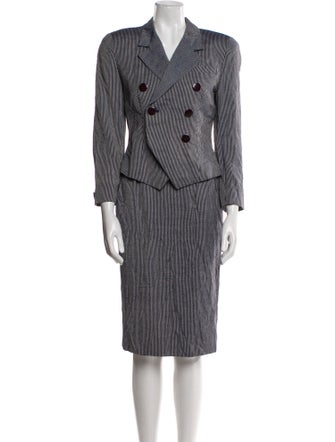 Christian Dior The Suit Wool Striped Skirt Suit