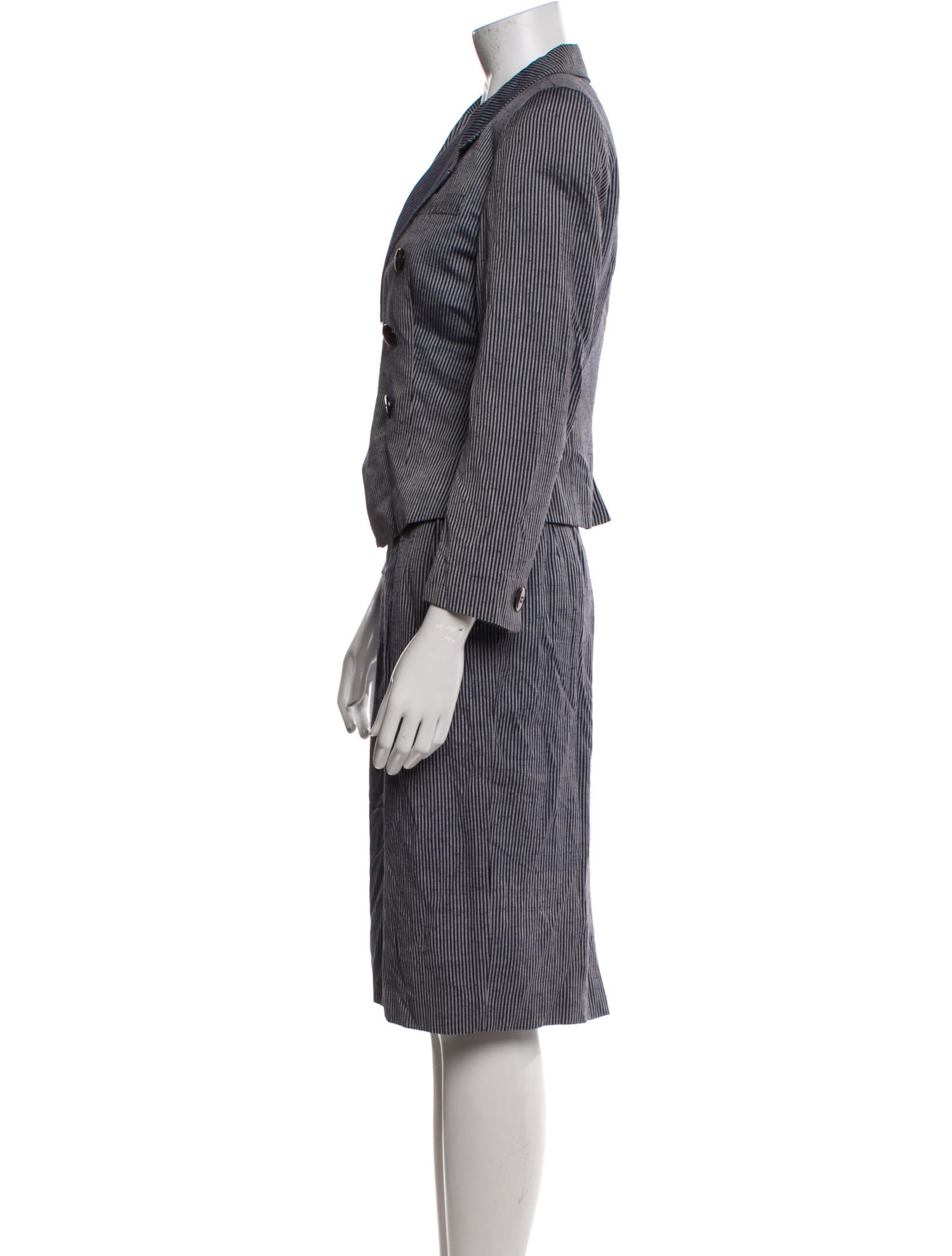 Christian Dior The Suit Wool Striped Skirt Suit