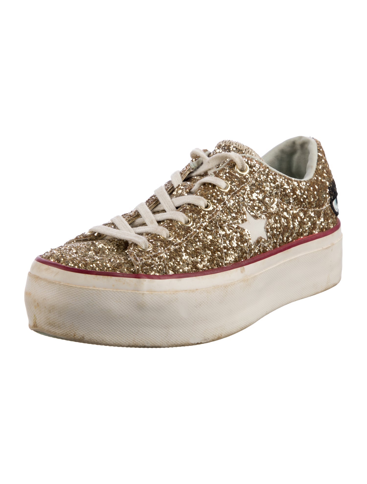 Chiara Ferragni x Converse Glitter Colorblock Pattern Sneakers
