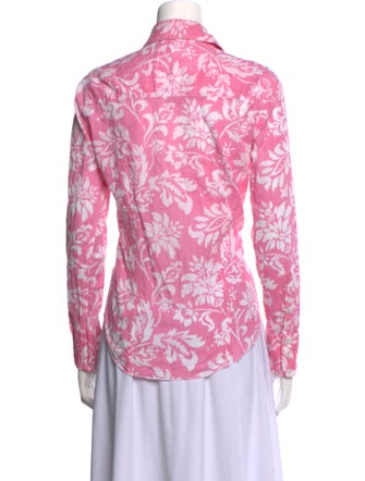 Cinoh Floral Print Long Sleeve Button-Up Top