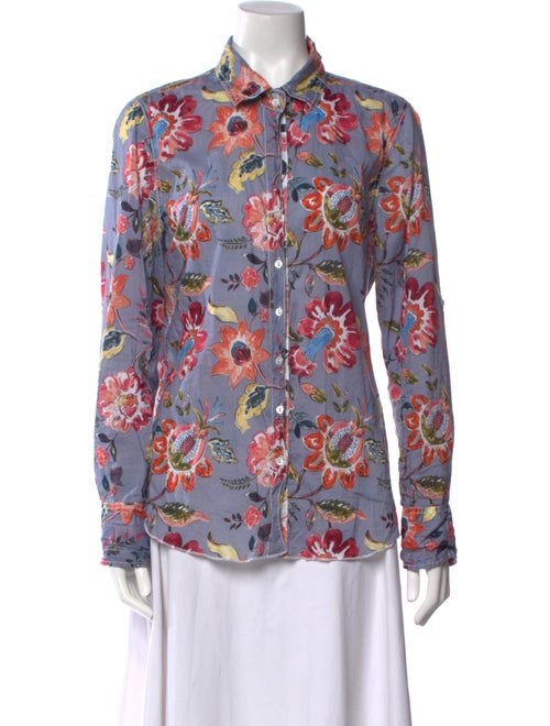 Cinoh Floral Print Long Sleeve Button-Up Top