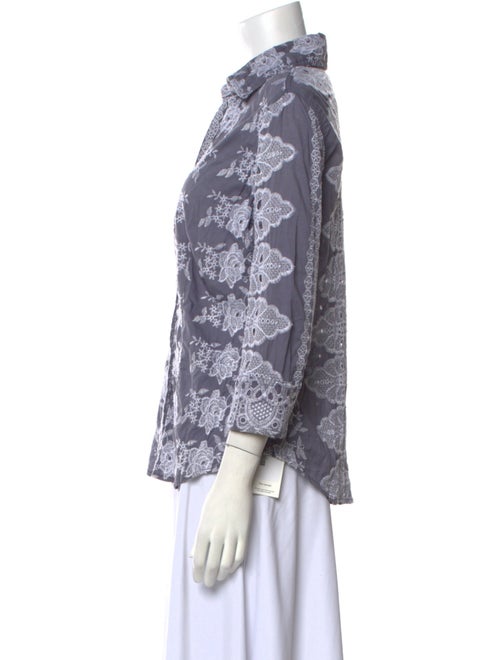 Cinoh Three-Quarter Sleeve Button-Up Top