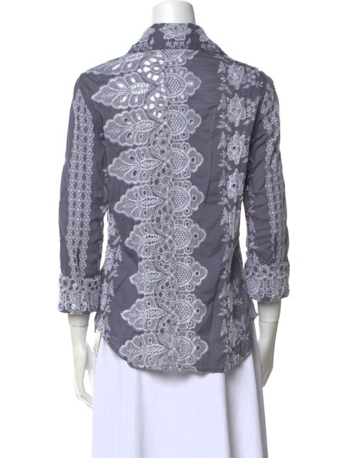 Cinoh Three-Quarter Sleeve Button-Up Top