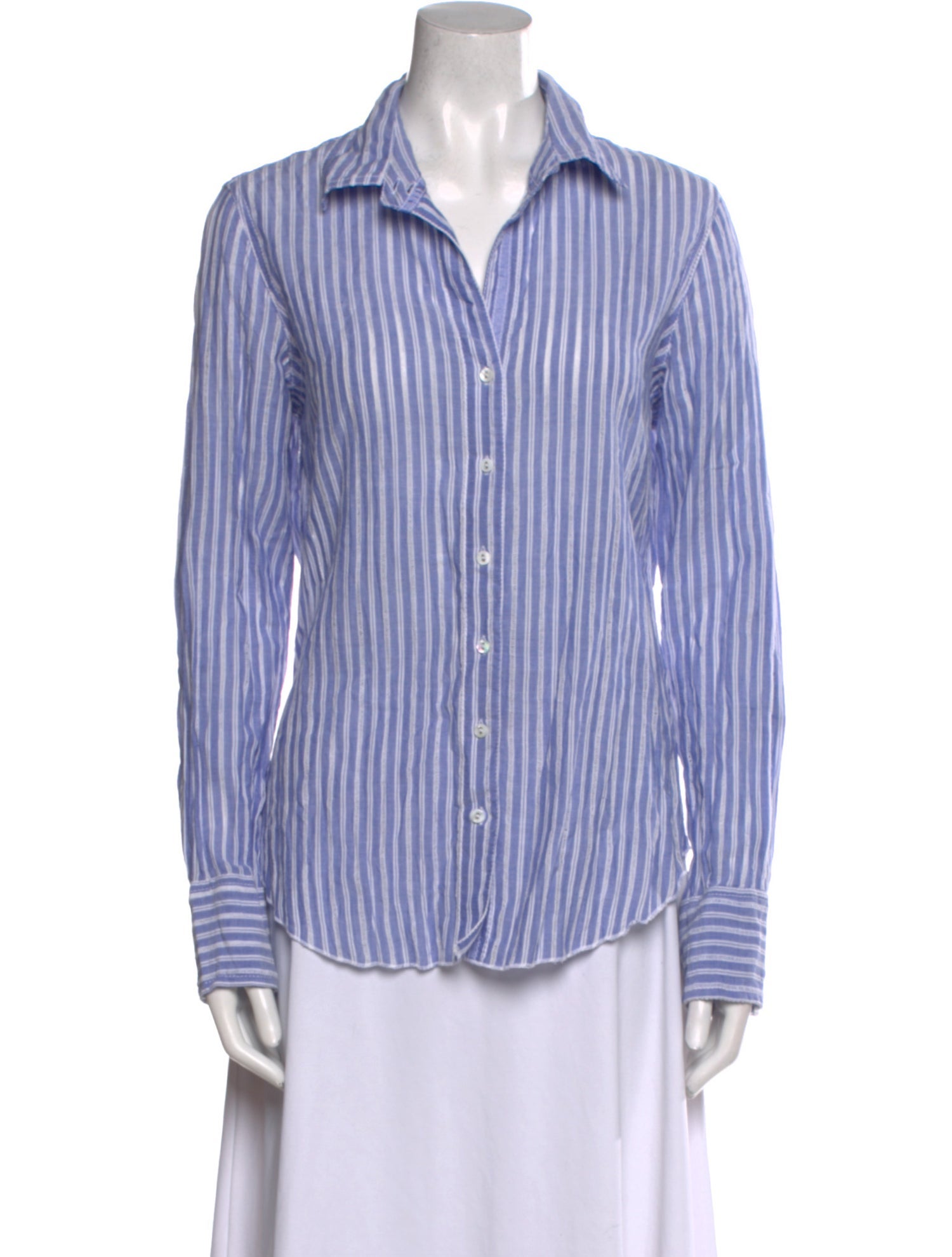 Cinoh Striped Long Sleeve Button-Up Top