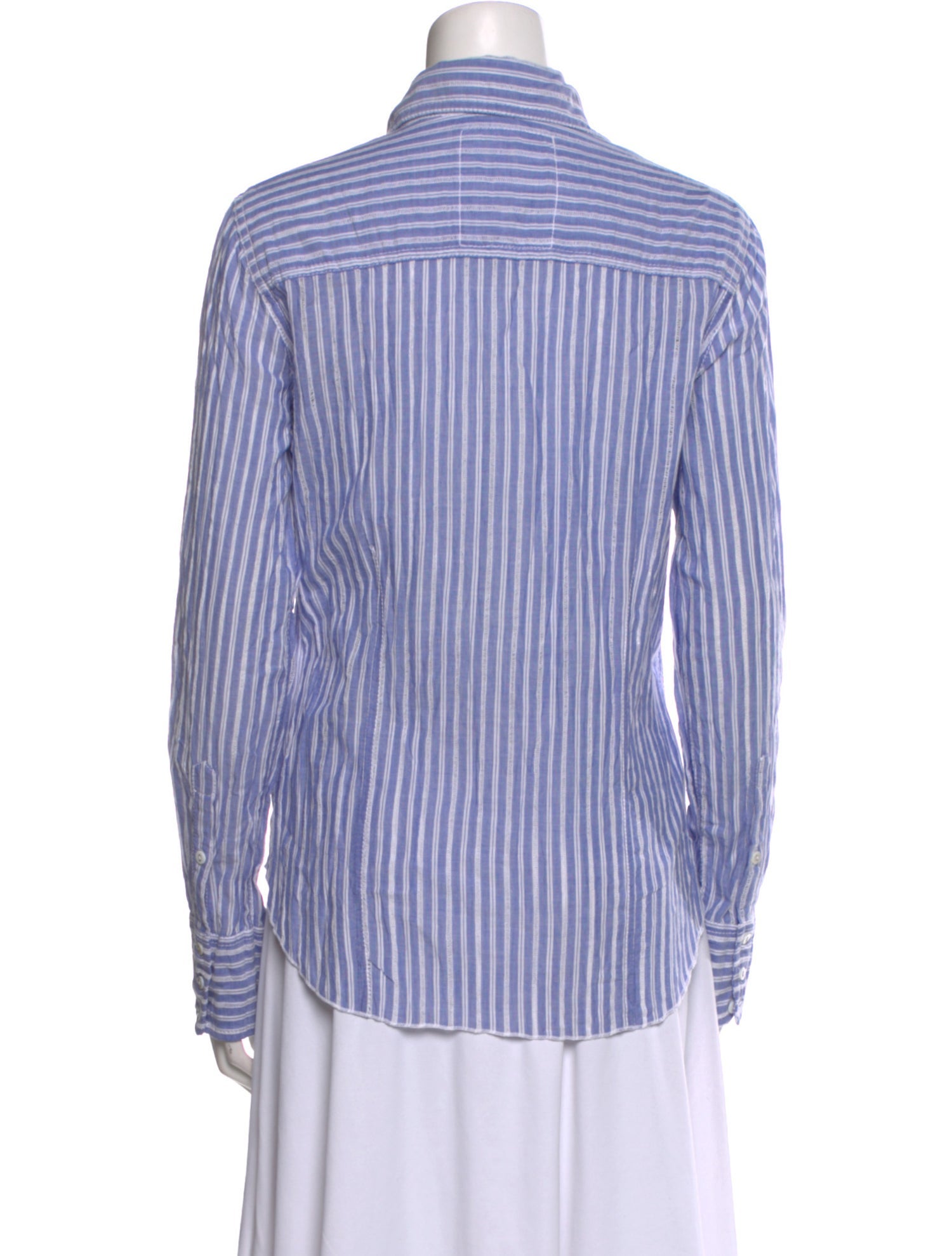 Cinoh Striped Long Sleeve Button-Up Top