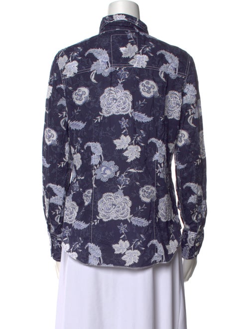 Cinoh Floral Print Long Sleeve Button-Up Top