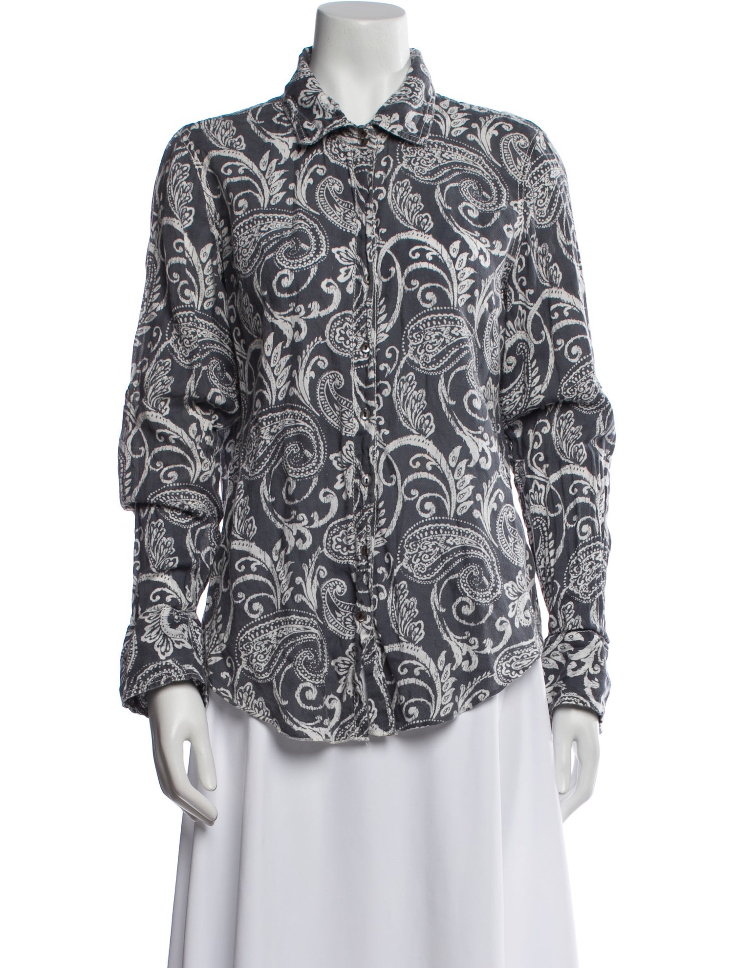 Cinoh Paisley Print Long Sleeve Blouse