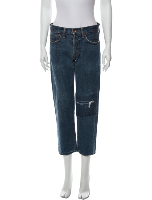 Chimi Mid-Rise Straight Leg Jeans Blue