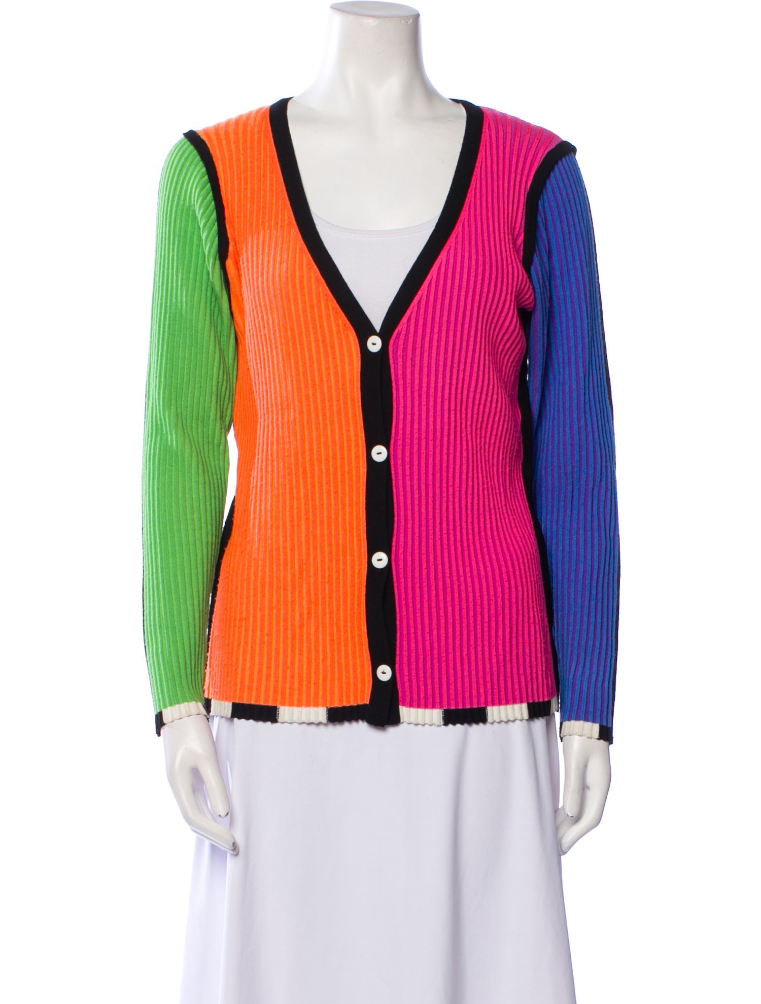 Christopher John Rogers Wool Colorblock Pattern Sweater