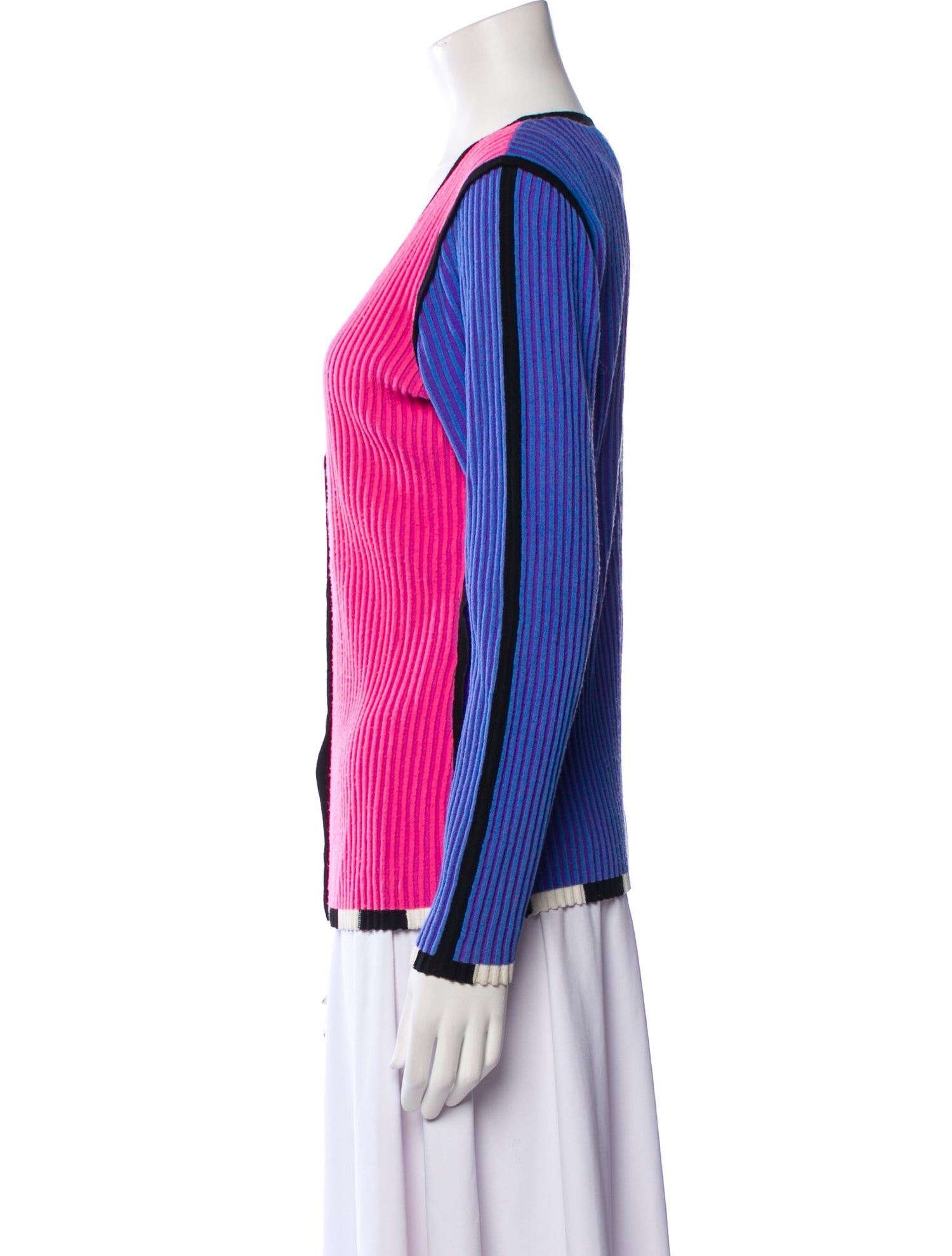 Christopher John Rogers Wool Colorblock Pattern Sweater