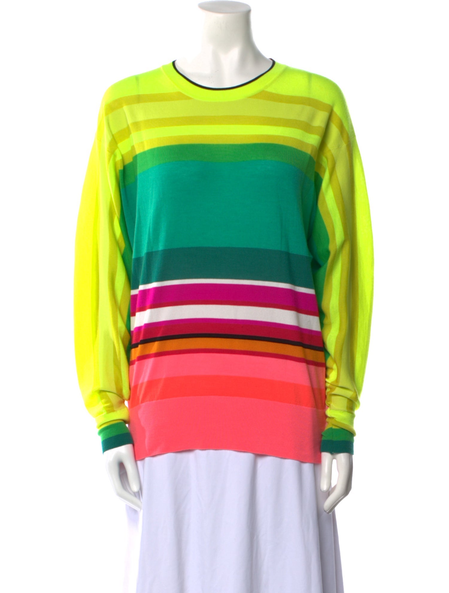 Christopher John Rogers Striped Crew Neck Sweater