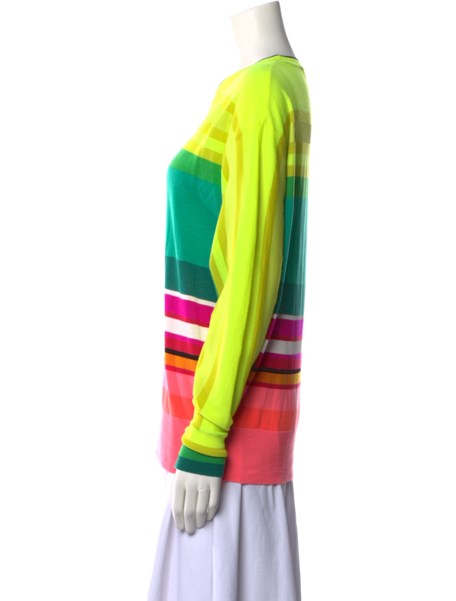 Christopher John Rogers Striped Crew Neck Sweater