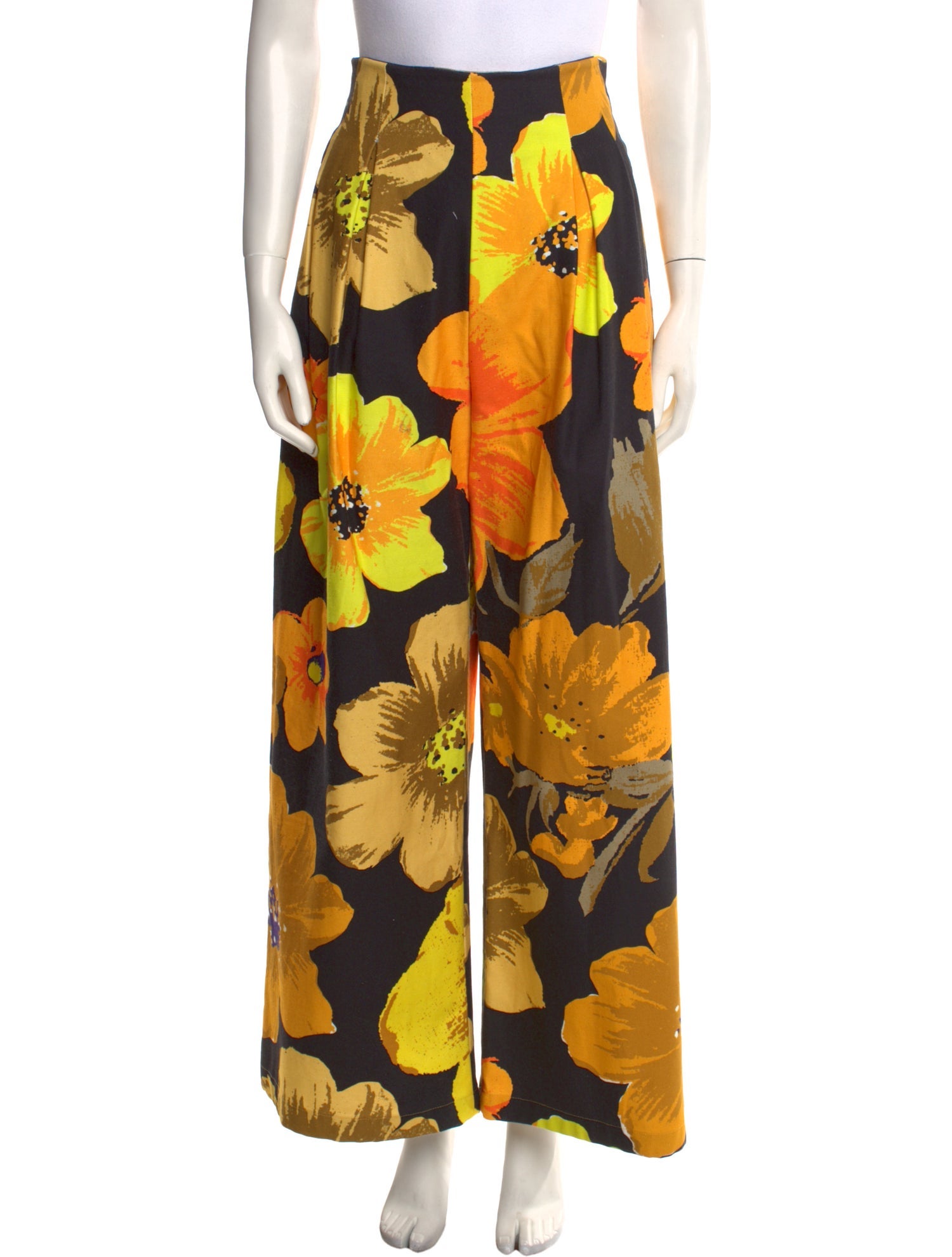 Christopher John Rogers Floral Print Wide Leg Pants
