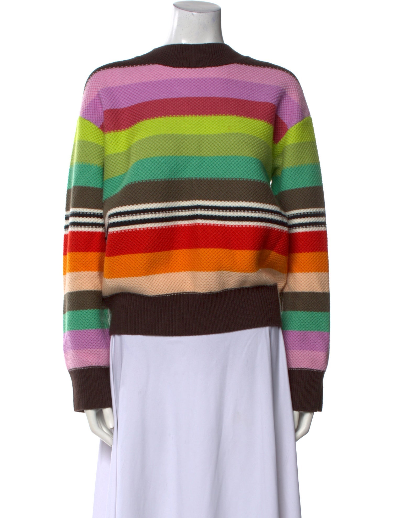Christopher John Rogers Wool Striped Sweater