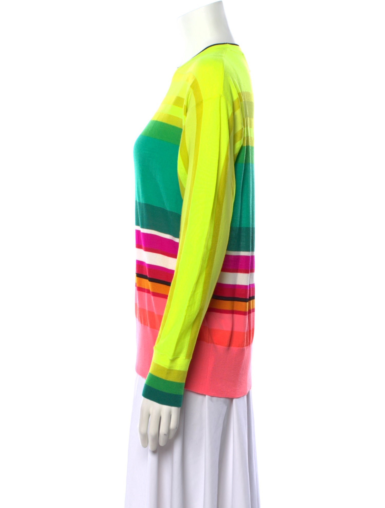 Christopher John Rogers Merino Wool Striped Sweater