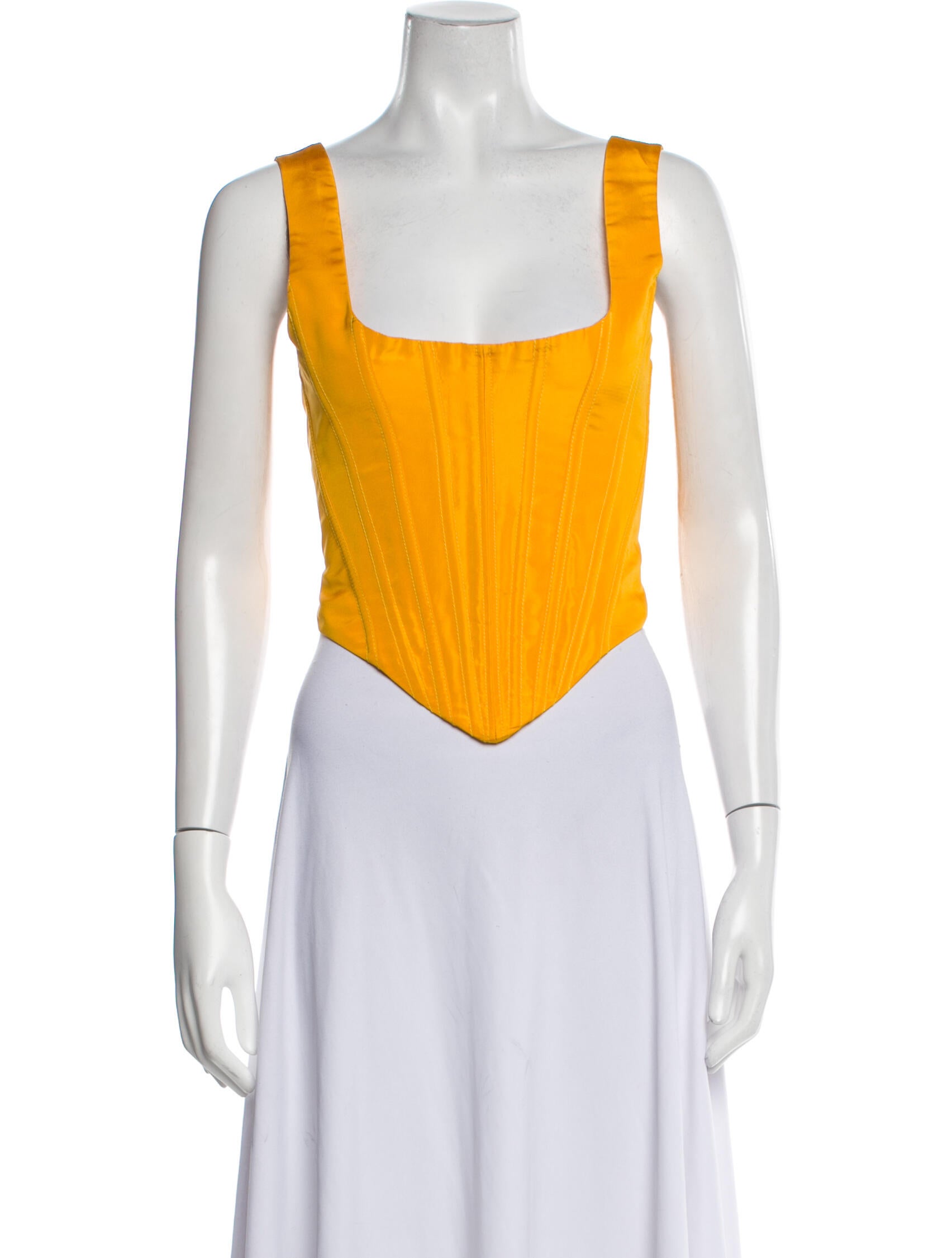 Christopher John Rogers Silk Square Neckline Crop Top w/ Tags