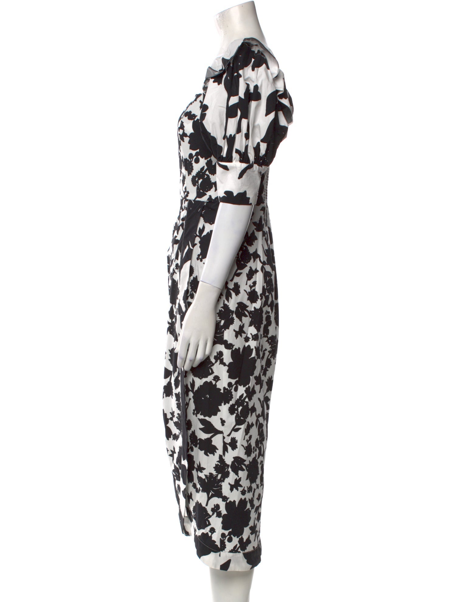 Christopher John Rogers Floral Print Knee-Length Dress