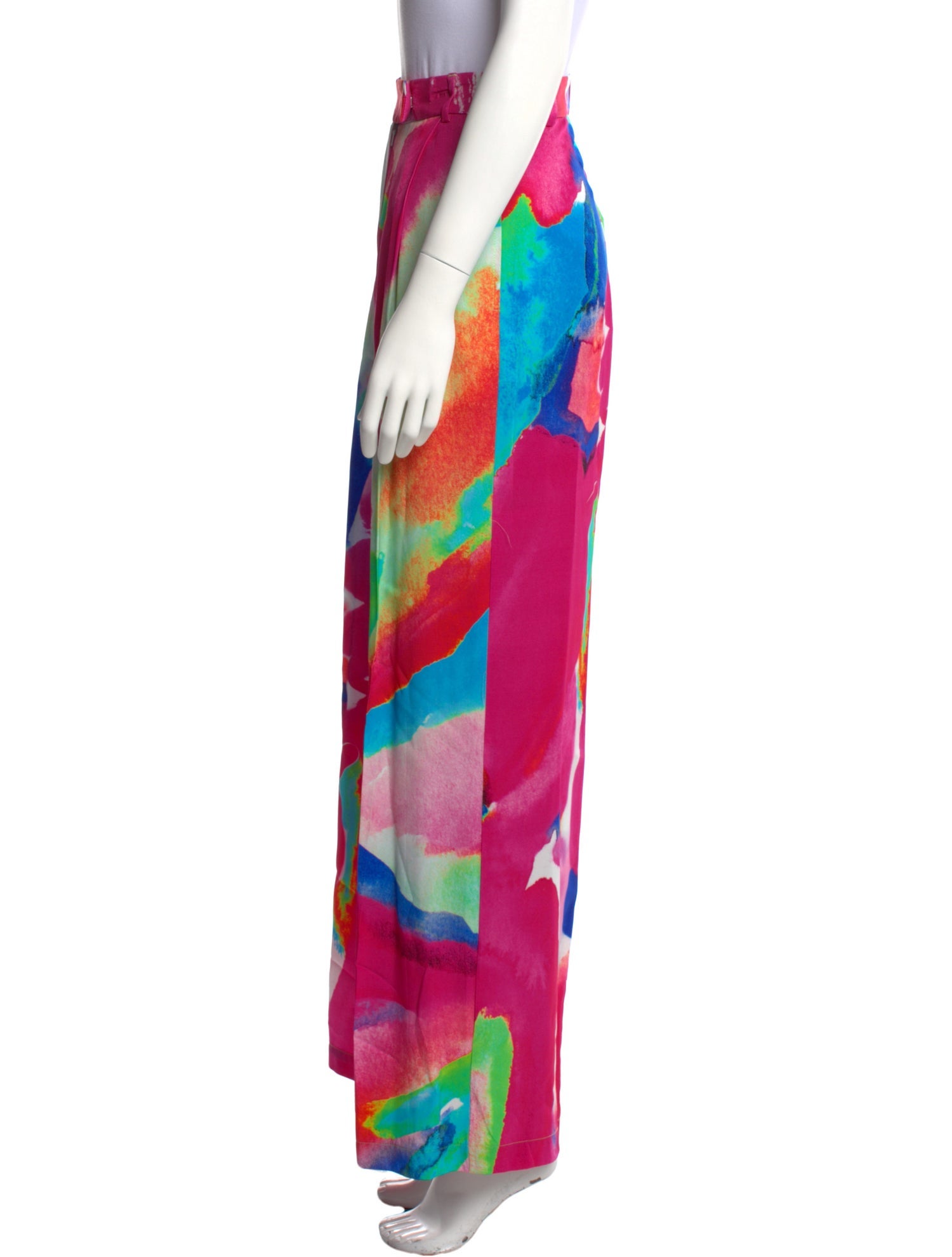 Christopher John Rogers Tie-Dye Print Wide Leg Pants
