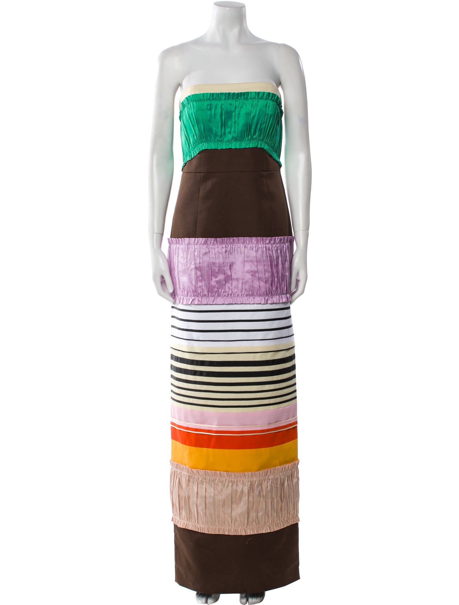 Christopher John Rogers Striped Long Dress