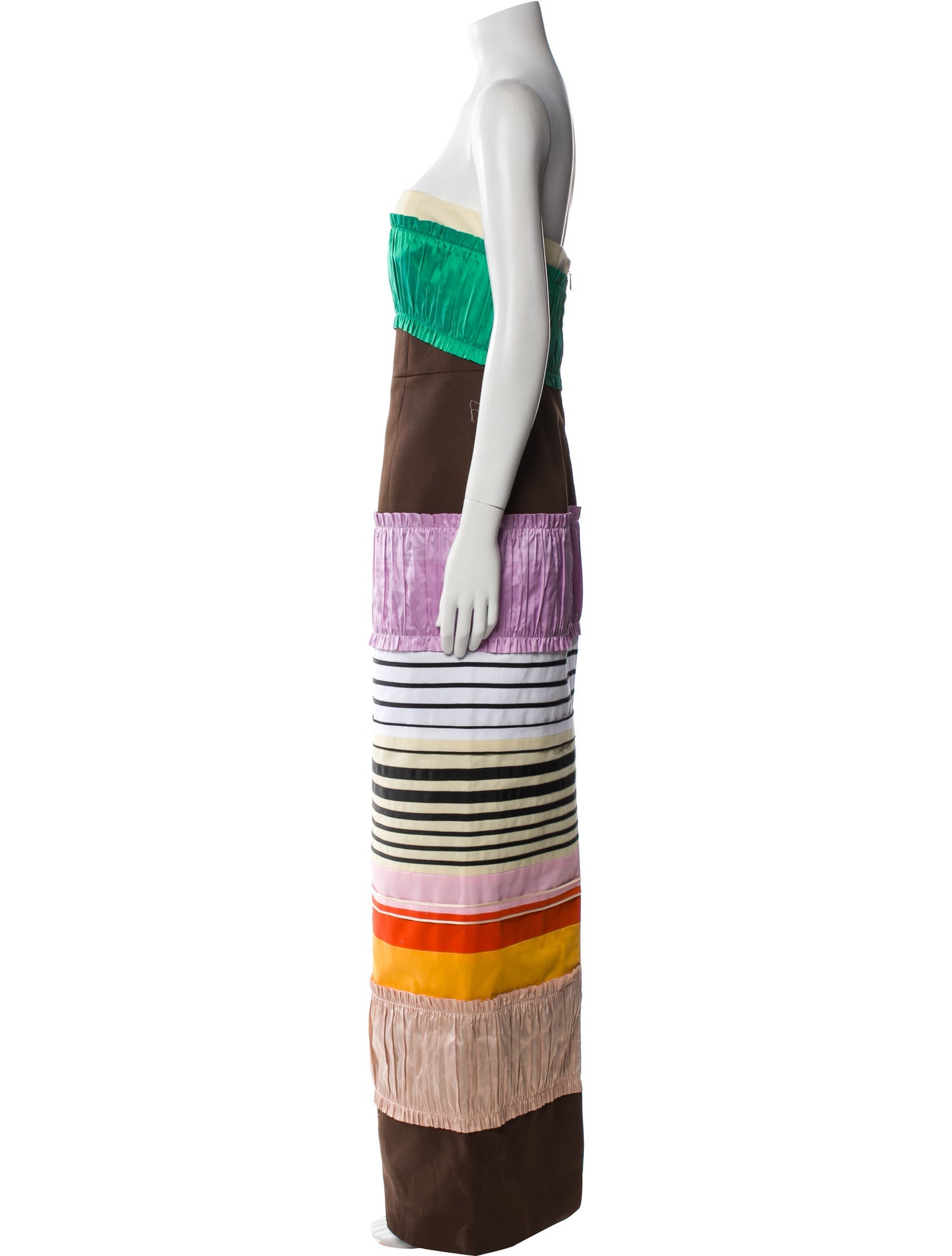 Christopher John Rogers Striped Long Dress