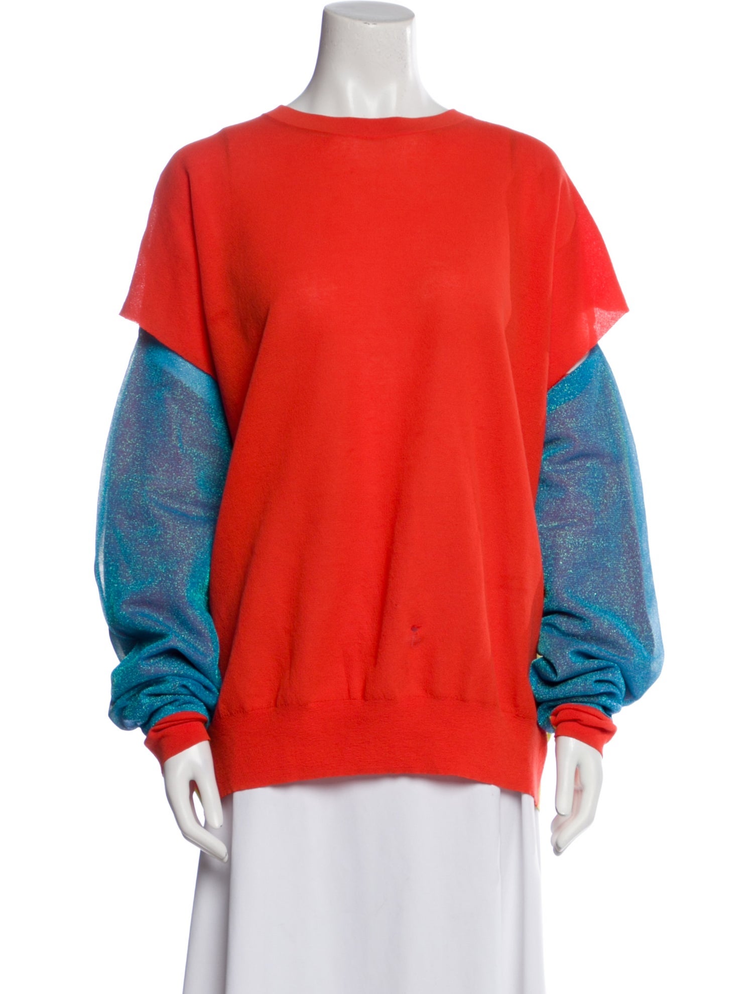 Christopher John Rogers Colorblock Pattern Scoop Neck Sweater