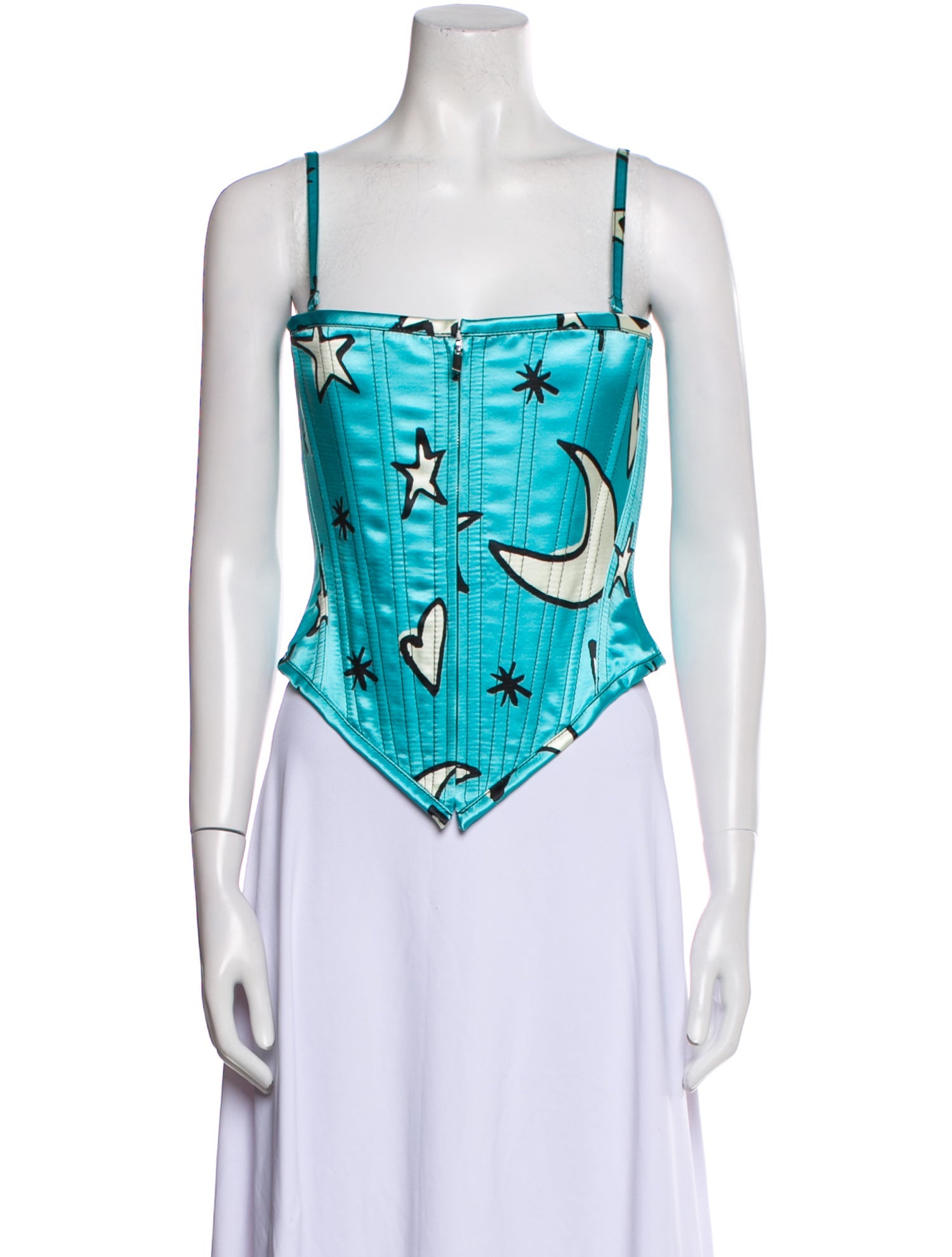 Christopher John Rogers Printed Square Neckline Crop Top