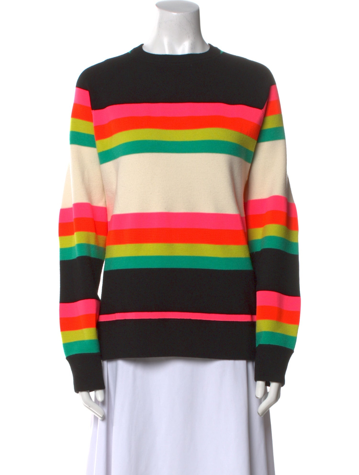 Christopher John Rogers Wool Striped Sweatshirt