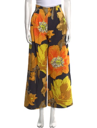 Christopher John Rogers Floral Print Wide Leg Pants