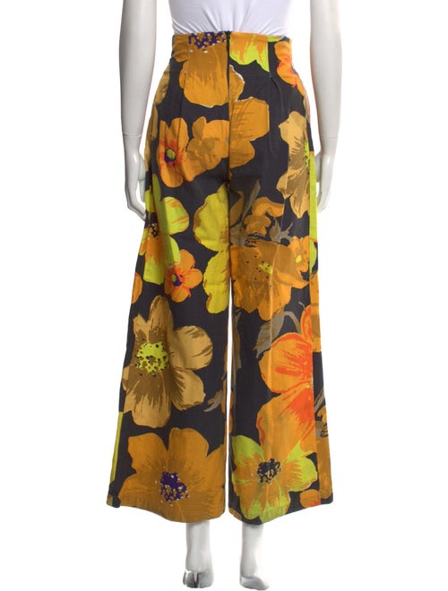 Christopher John Rogers Floral Print Wide Leg Pants