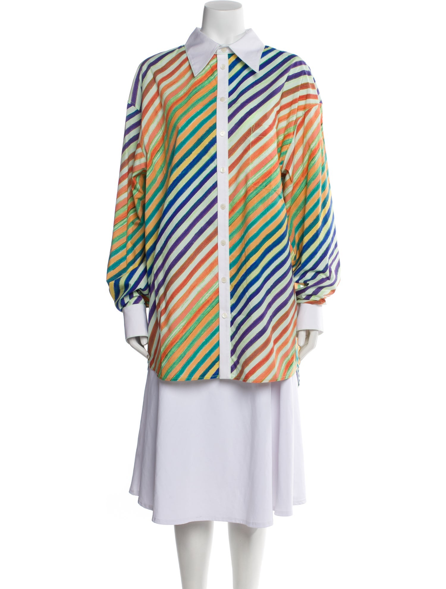 Christopher John Rogers Striped Long Sleeve Tunic