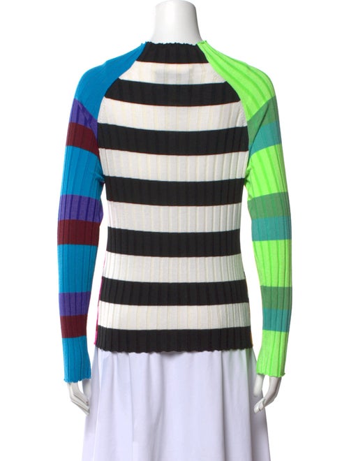 Christopher John Rogers Striped Mock Neck Sweater