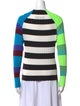 Christopher John Rogers Striped Mock Neck Sweater