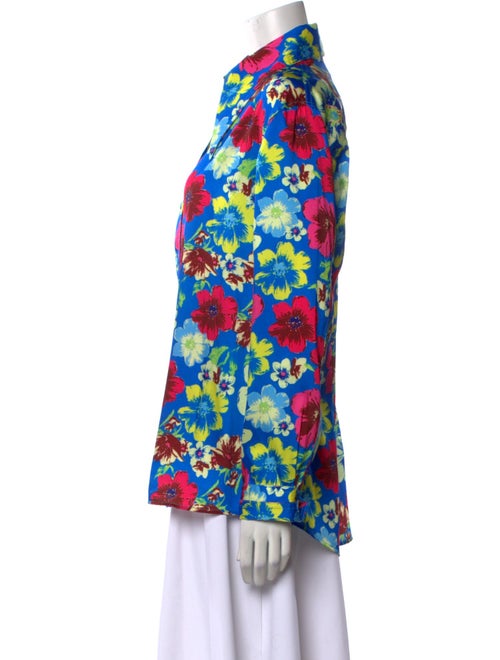 Christopher John Rogers Floral Print Long Sleeve Button-Up Top