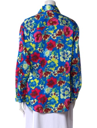 Christopher John Rogers Floral Print Long Sleeve Button-Up Top