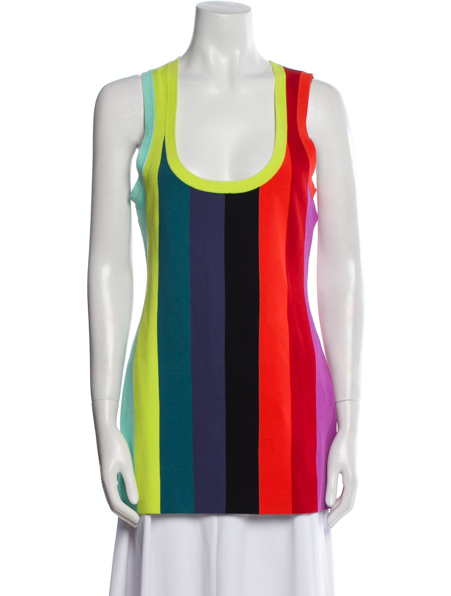 Christopher John Rogers Striped Scoop Neck Tunic