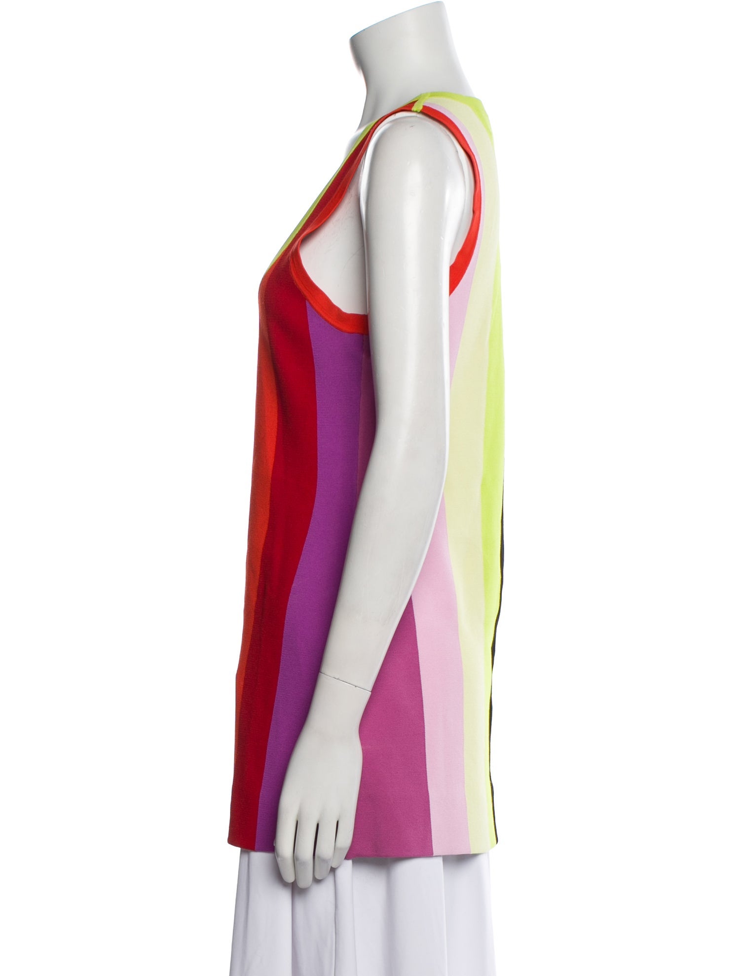 Christopher John Rogers Striped Scoop Neck Tunic