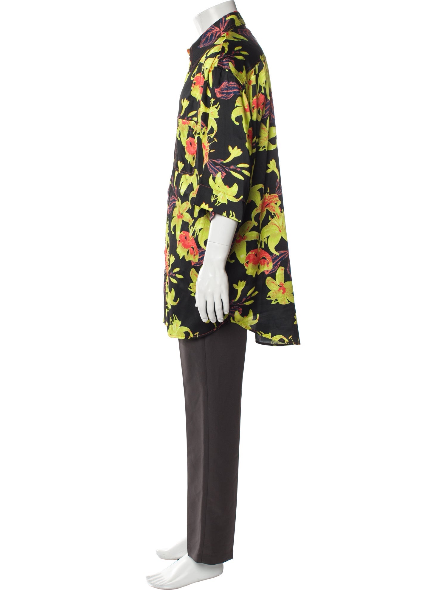 Christopher John Rogers Floral Print Three-Quarter Sleeve Shirt