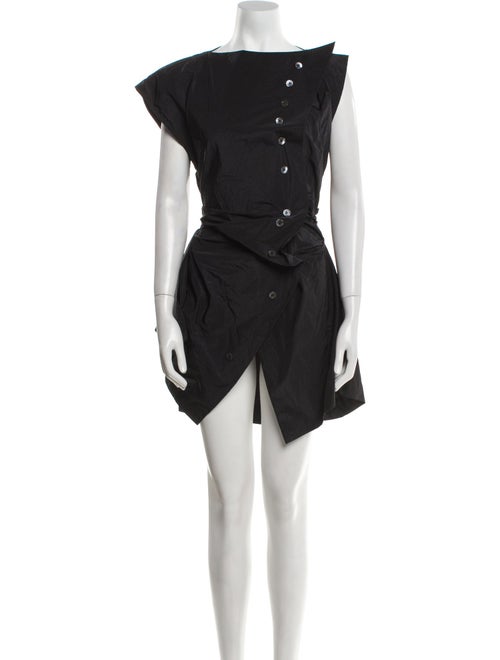 Christopher John Rogers Bateau Neckline Mini Dress