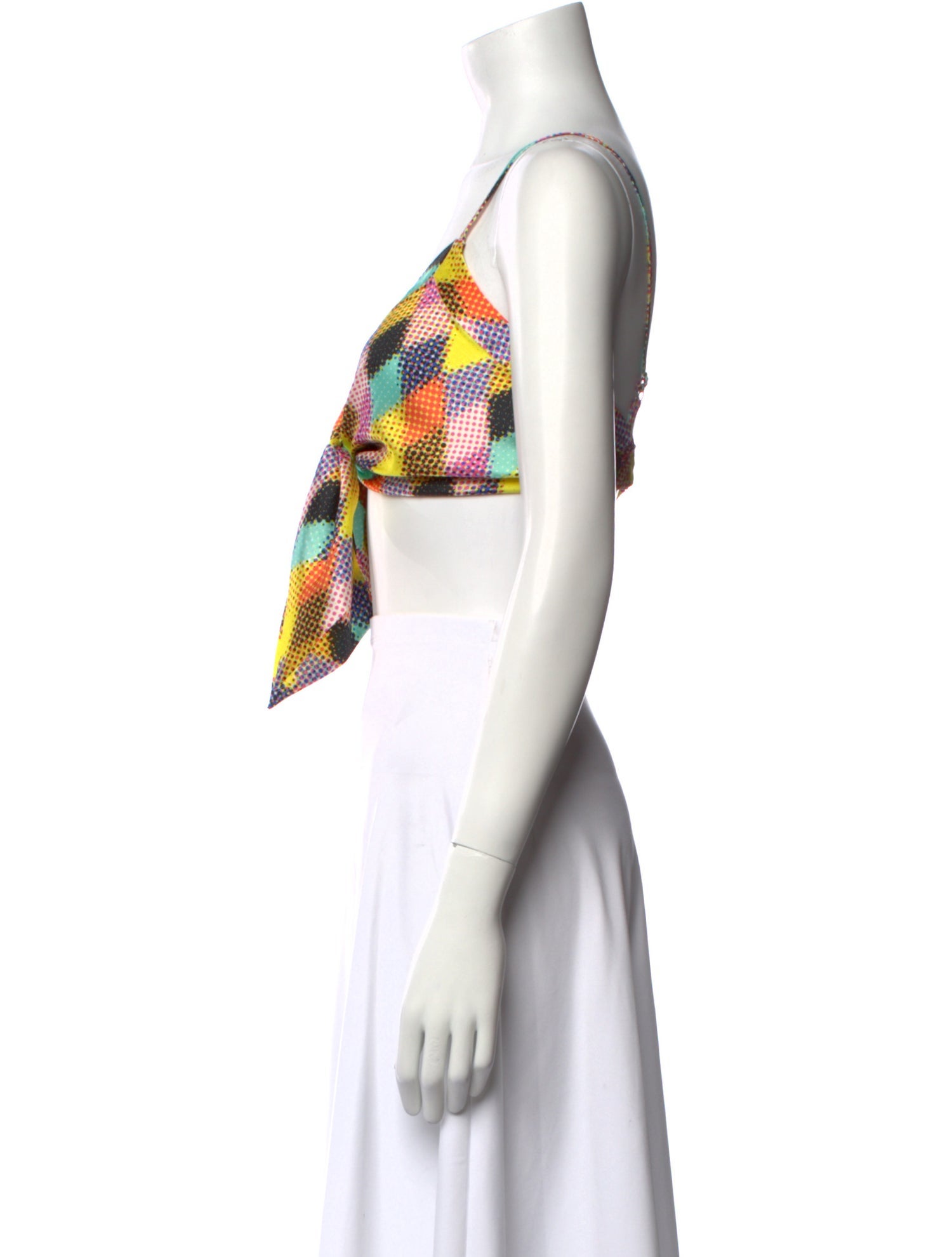Christopher John Rogers Printed Square Neckline Crop Top
