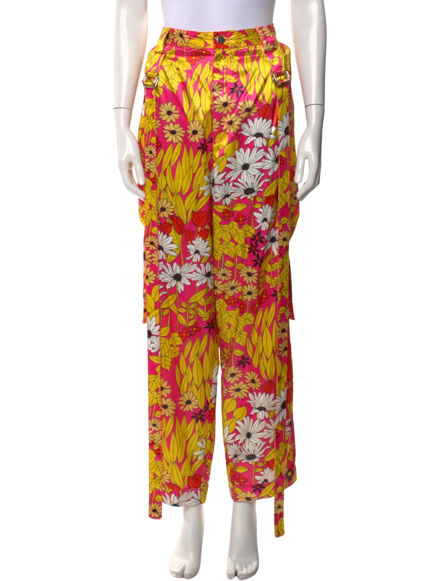 Christopher John Rogers Floral Print Wide Leg Pants
