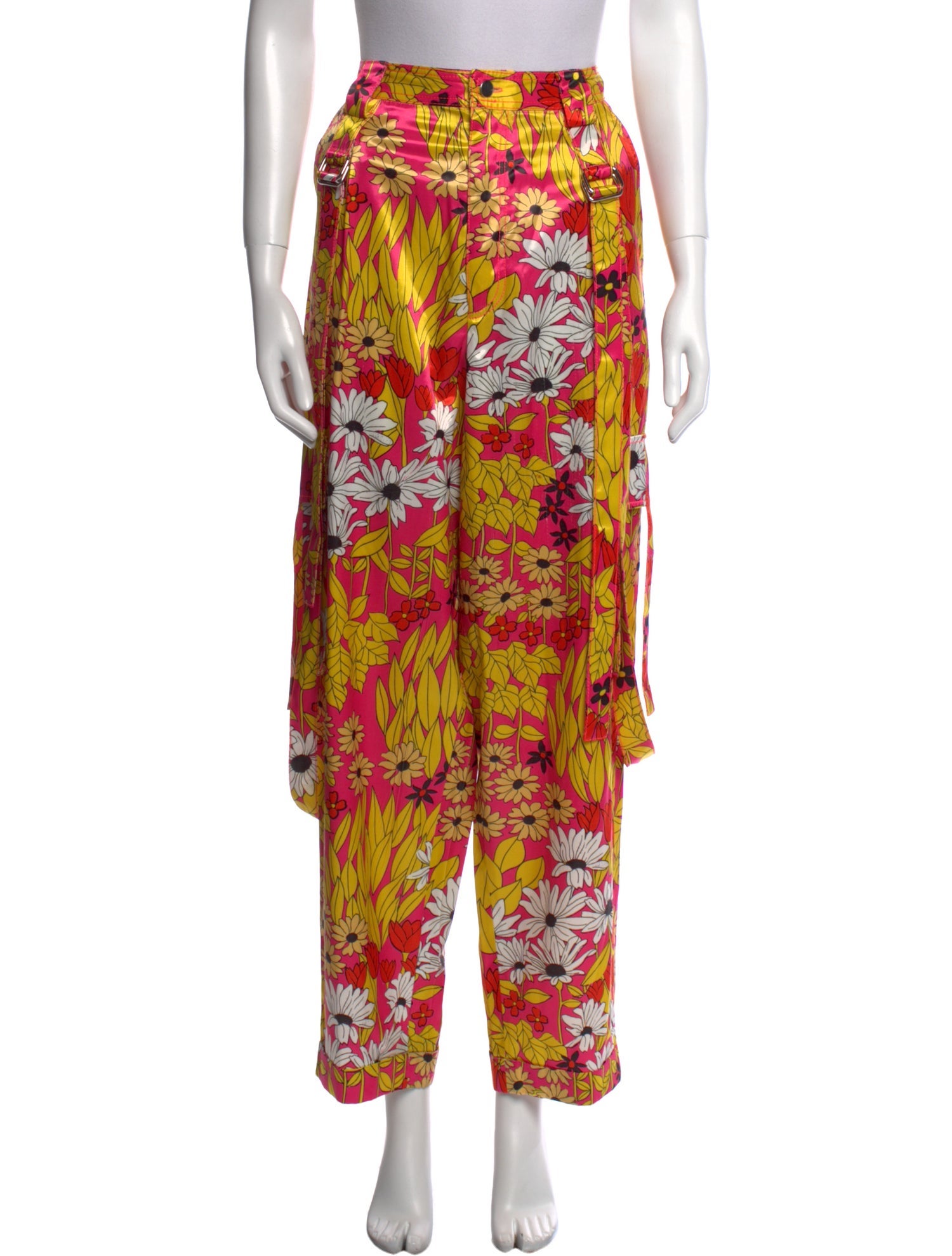 Christopher John Rogers Floral Print Straight Leg Pants