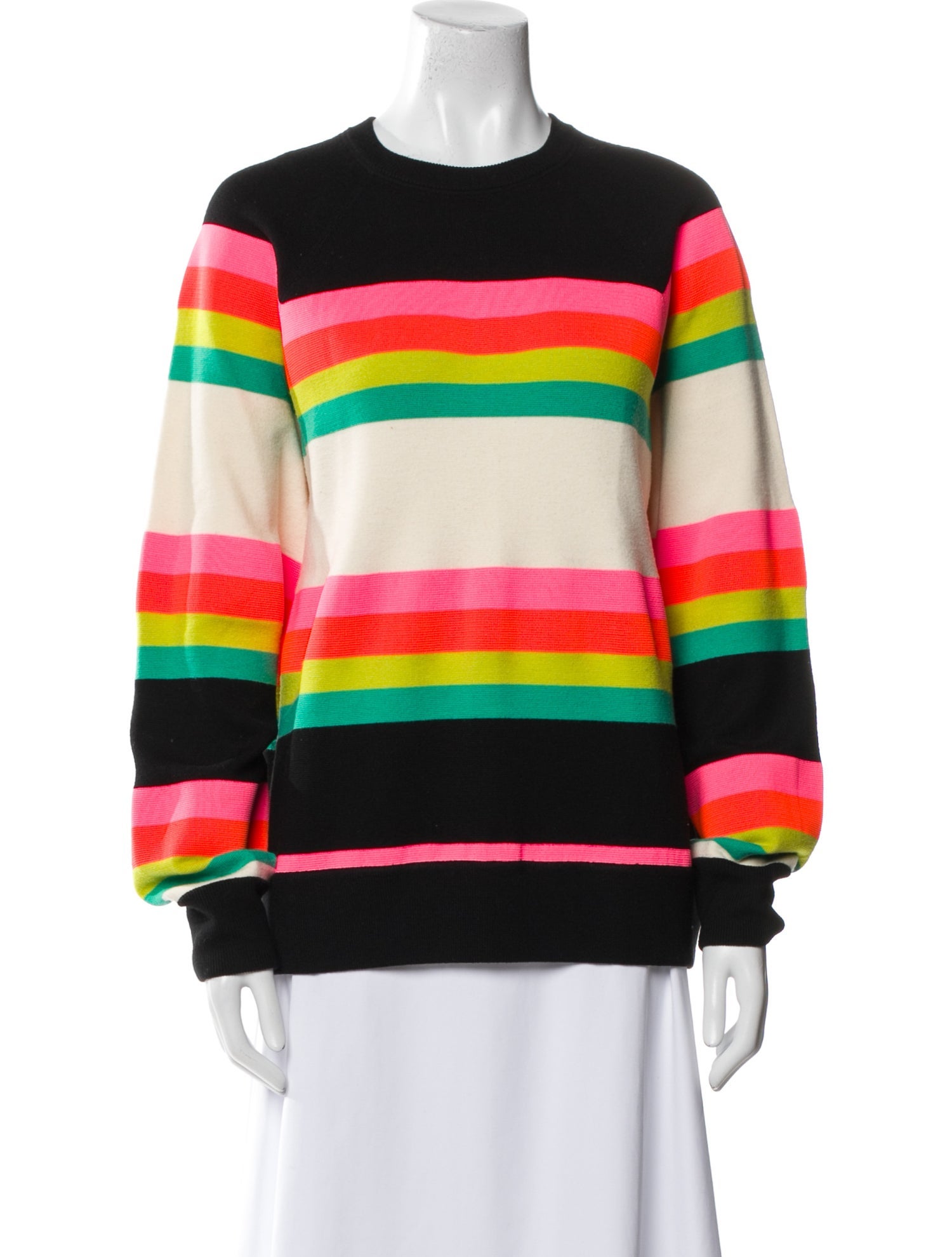 Christopher John Rogers Wool Striped Sweatshirt