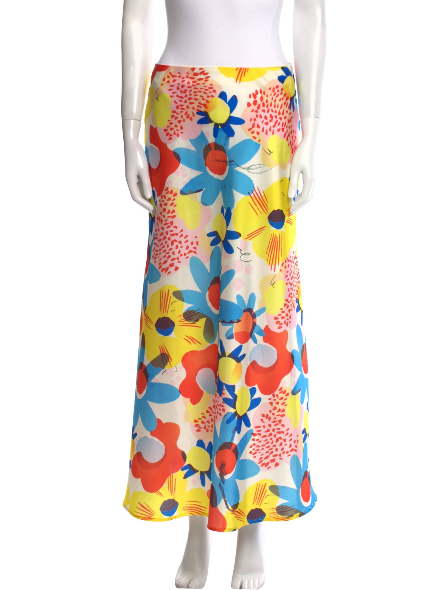 Christopher John Rogers Floral Print Midi Length Skirt