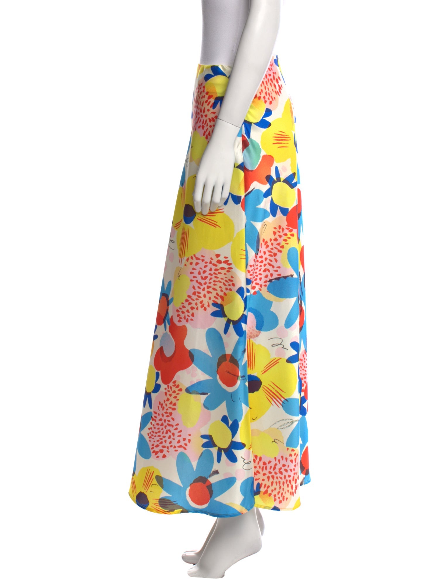 Christopher John Rogers Floral Print Midi Length Skirt