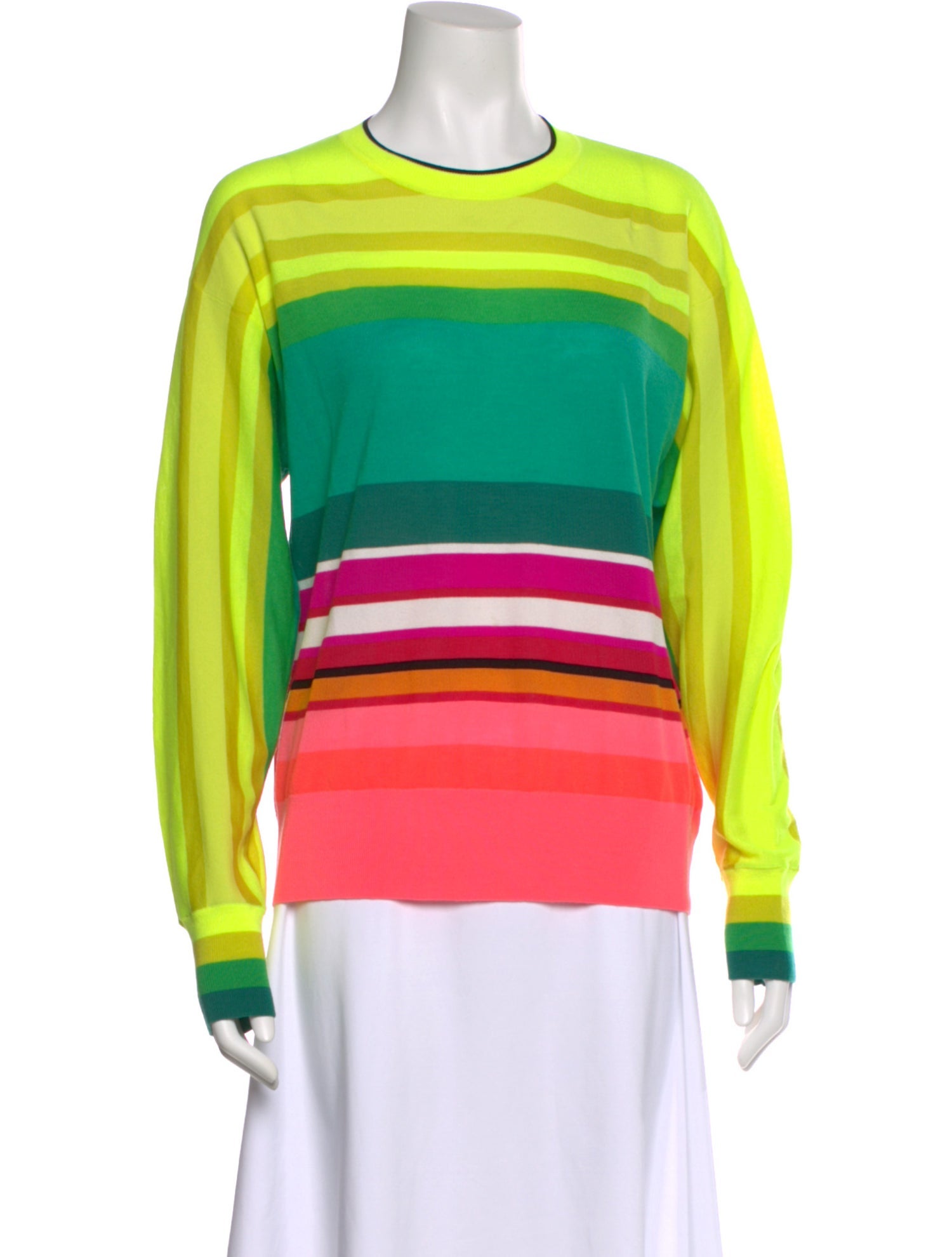 Christopher John Rogers Merino Wool Striped Sweatshirt