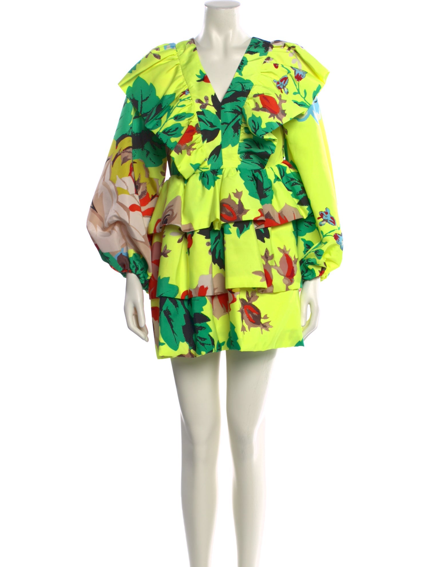 Christopher John Rogers Floral Print Mini Dress