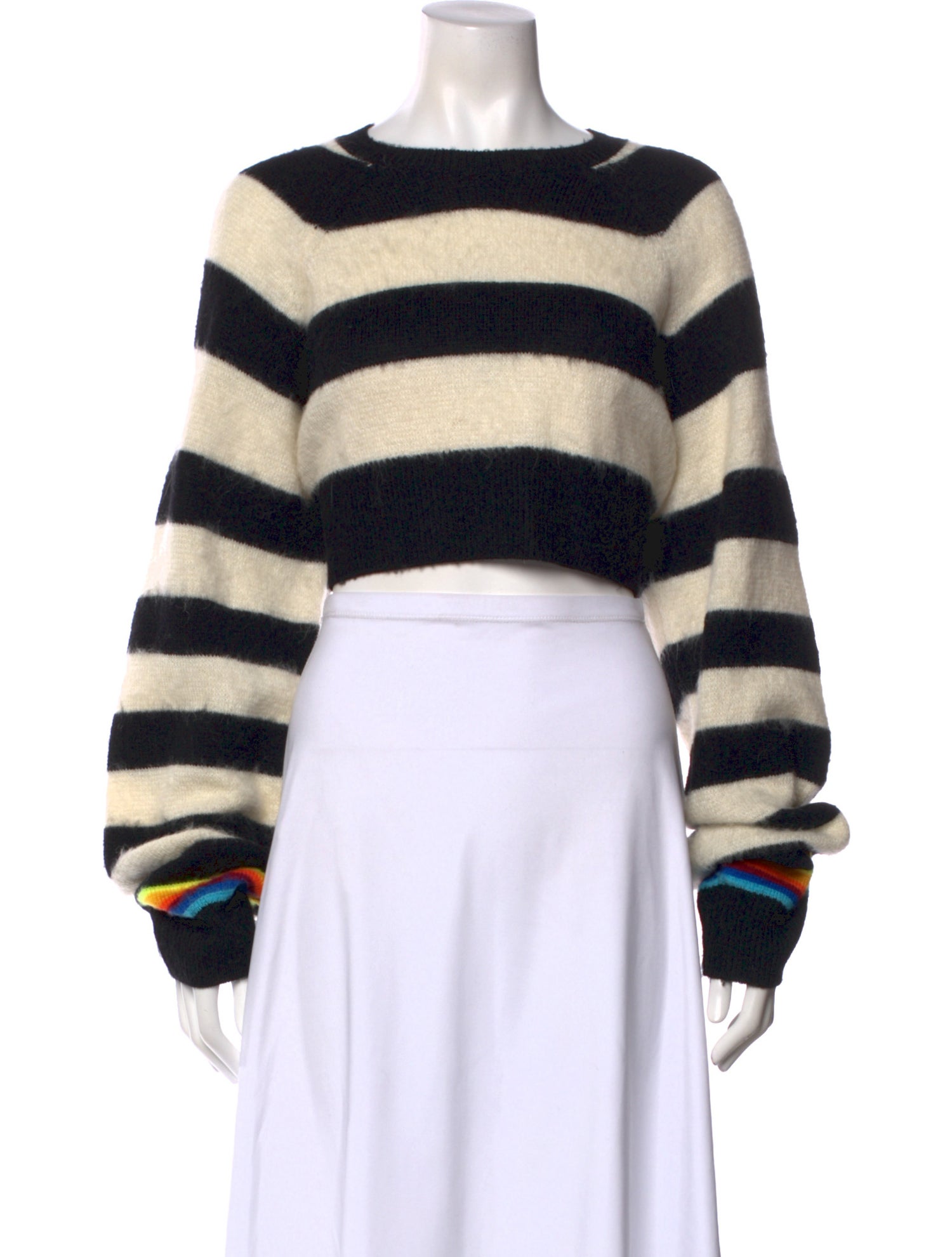 Christopher John Rogers Striped Bateau Neckline Sweater