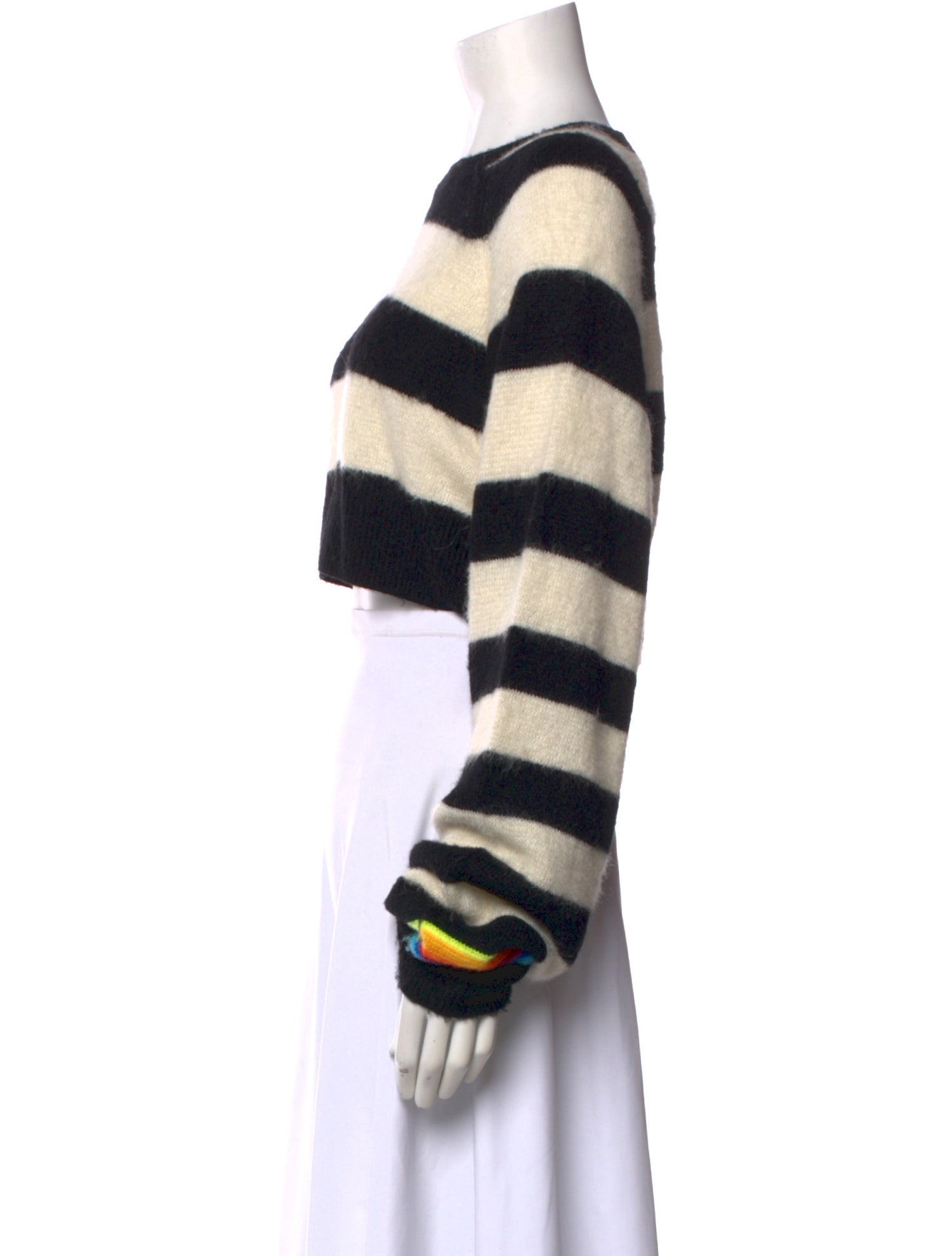 Christopher John Rogers Striped Bateau Neckline Sweater